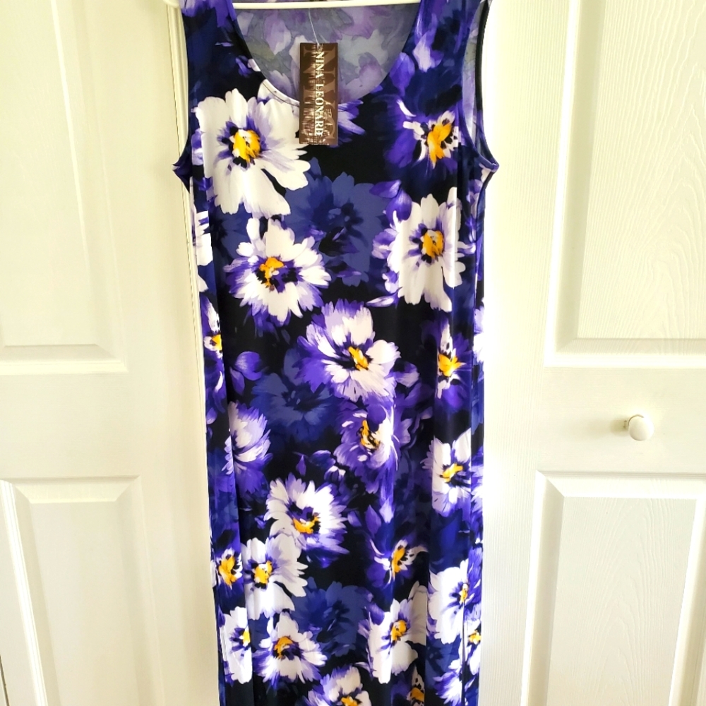 Nina Leonard Floral Maxi Dress